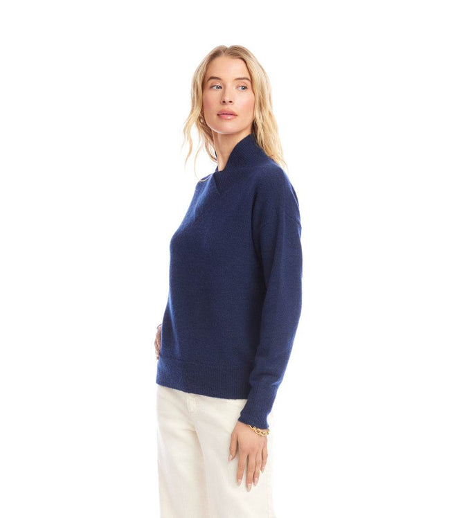 Karen Kane Navy Shawl Collar Sweater Karen Kane