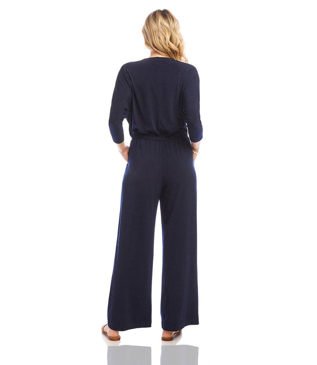 Karen Kane Navy Travel Jersey Jumpsuit Karen Kane