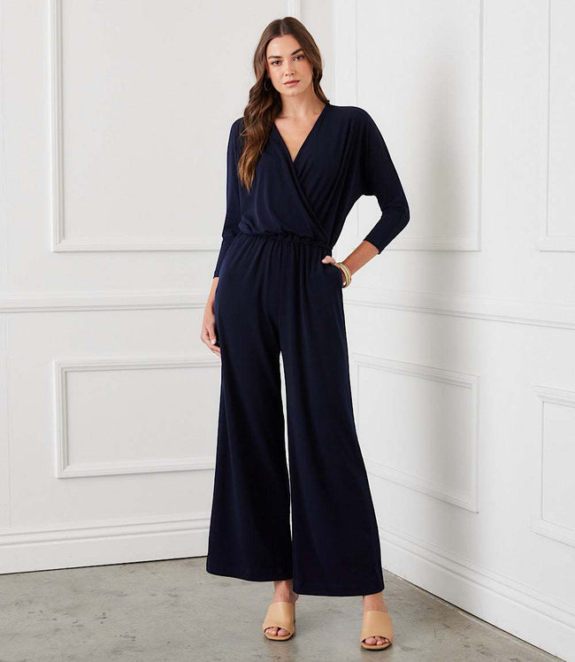 karen kane Navy Travel Jersey Jumpsuit Karen Kane