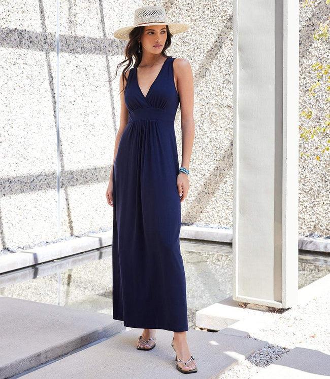 karen kane Navy V-Neck Maxi Dress Karen Kane