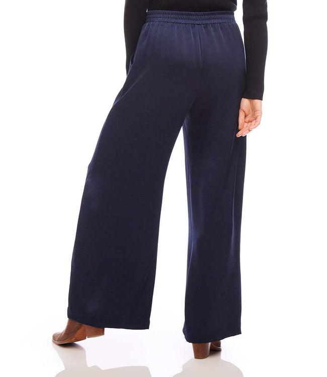 Karen Kane Navy Wide Leg Satin Pants Karen Kane