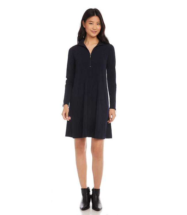 Karen Kane Navy Zip Up Travel Dress Karen Kane