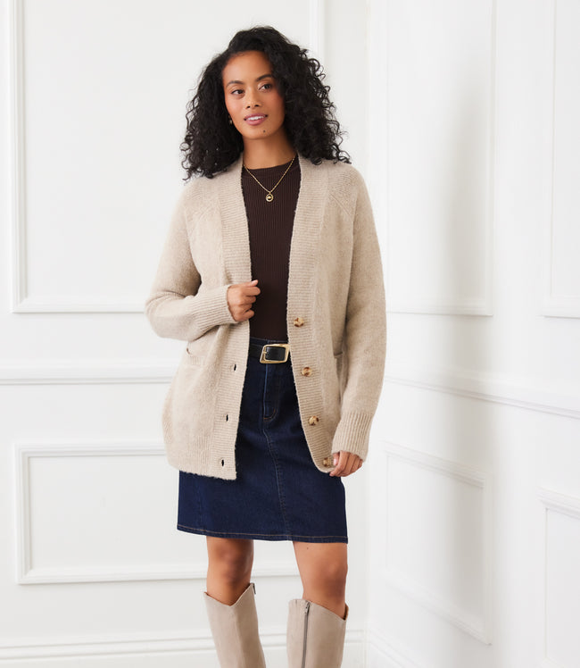 karen kane Oatmeal Cardigan Sweater Karen Kane