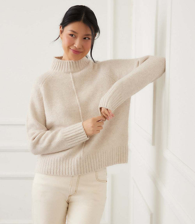 Karen Kane Oatmeal Turtleneck Sweater Karen Kane