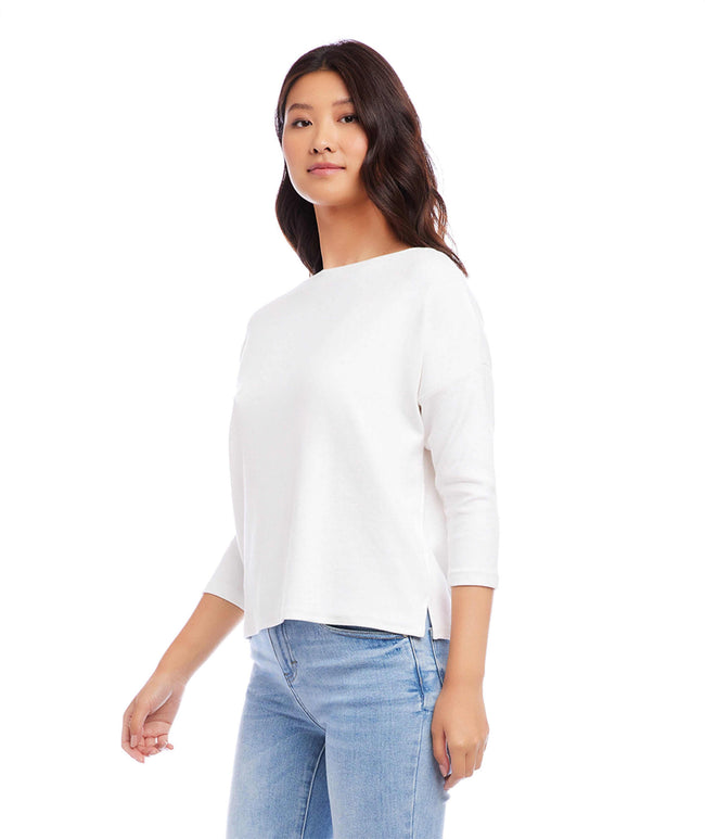Karen Kane Off White Boatneck Top Karen Kane