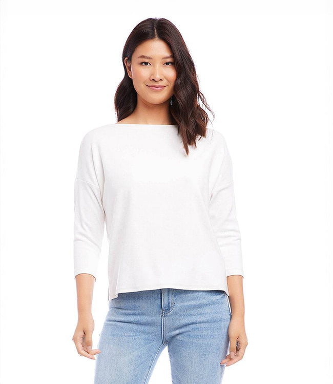 karen kane Off White Boatneck Top Karen Kane