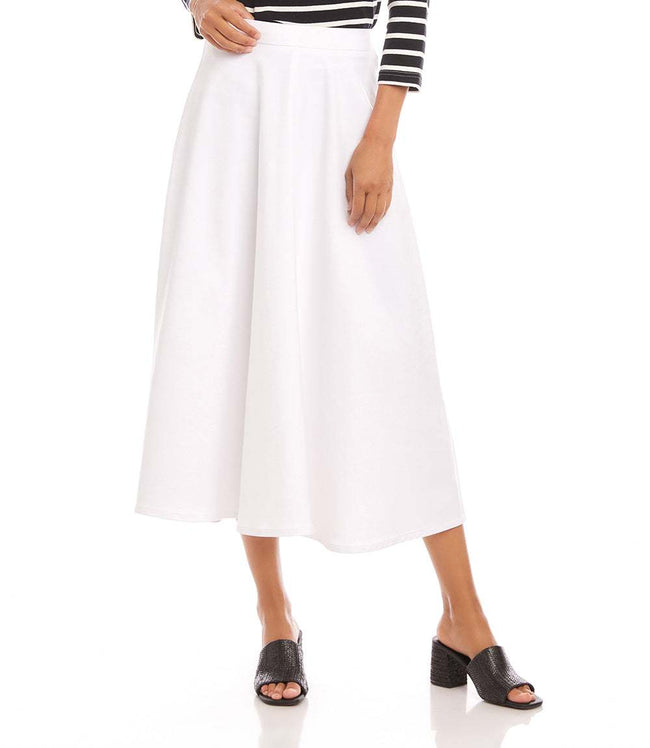 Karen Kane Off White Midi Circle Skirt Karen Kane