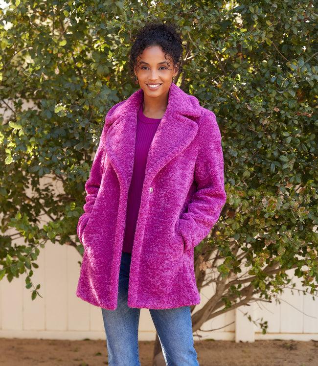 karen kane Orchid Sherpa Coat Karen Kane