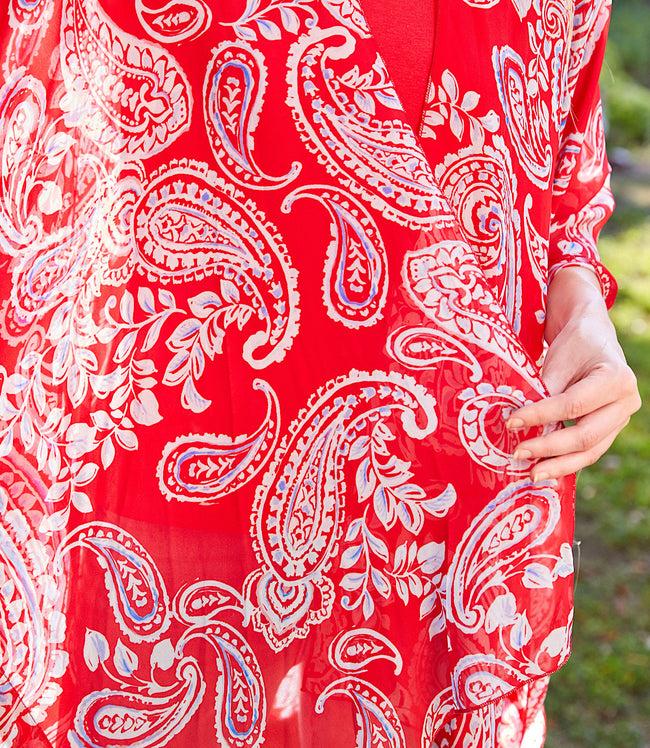 Karen Kane Paisley Open Front Jacket Karen Kane