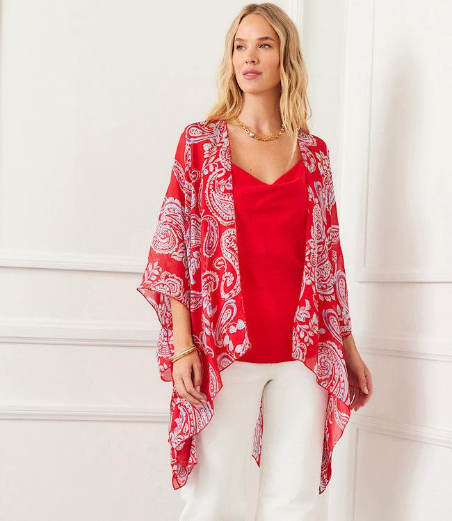 Karen Kane Paisley Open Front Jacket Karen Kane