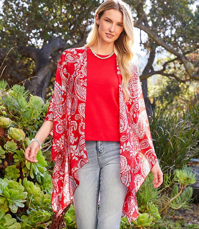 karen kane Paisley Open Front Jacket Karen Kane