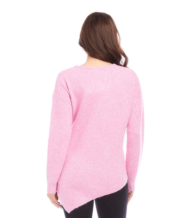Karen Kane Pink Asymmetric Hem Sweater Karen Kane