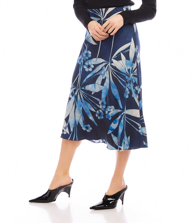 Karen Kane Print Bias Cut Midi Skirt Karen Kane