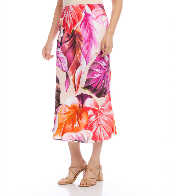 Karen Kane Print Bias Cut Midi Skirt Karen Kane