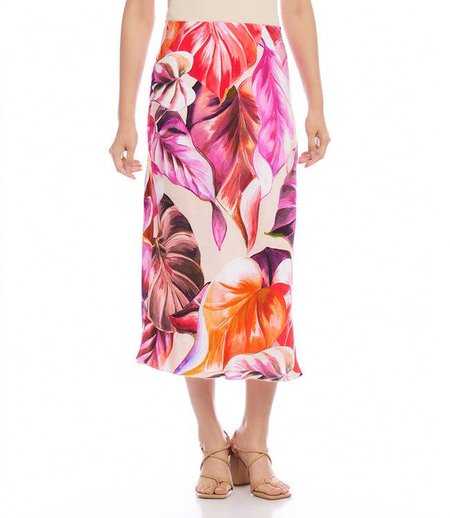 karen kane Print Bias Cut Midi Skirt Karen Kane