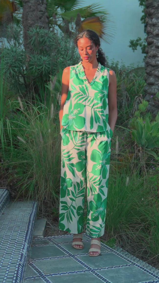 Karen Kane Print Drawstring Ankle Pants Karen Kane