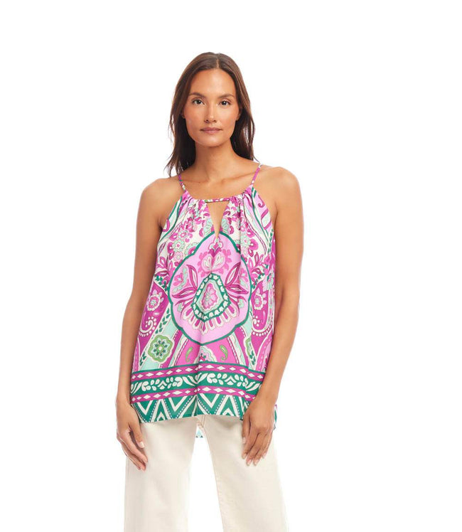 Karen Kane Print Keyhole Tank Karen Kane