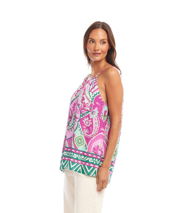 Karen Kane Print Keyhole Tank Karen Kane