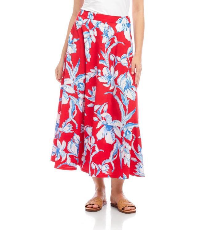 Karen Kane Print Midi Circle Skirt Karen Kane