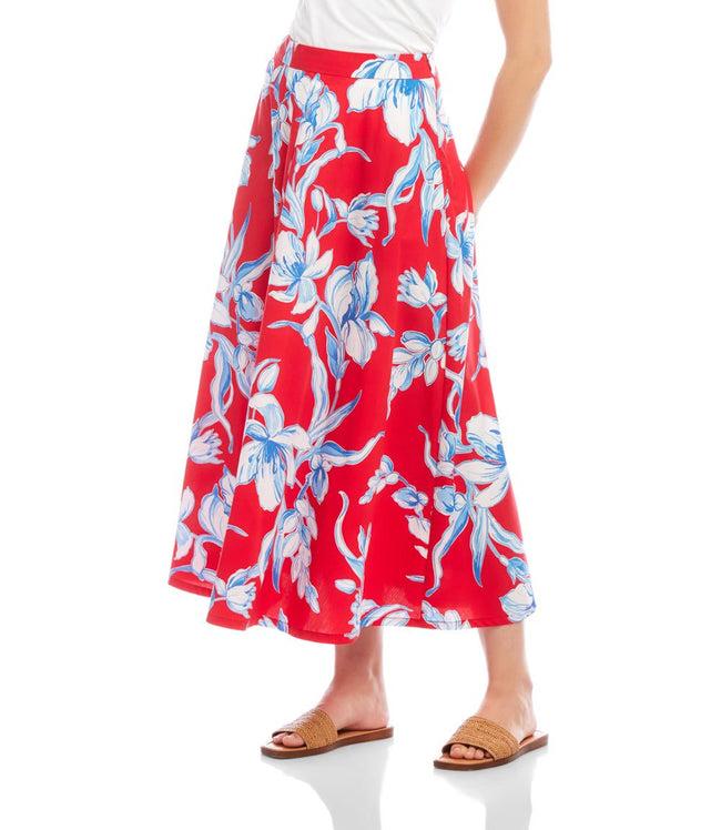 Karen Kane Print Midi Circle Skirt Karen Kane