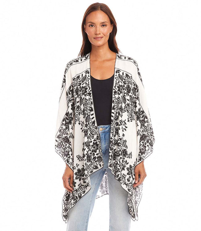 Karen Kane Print Open Front Jacket Karen Kane