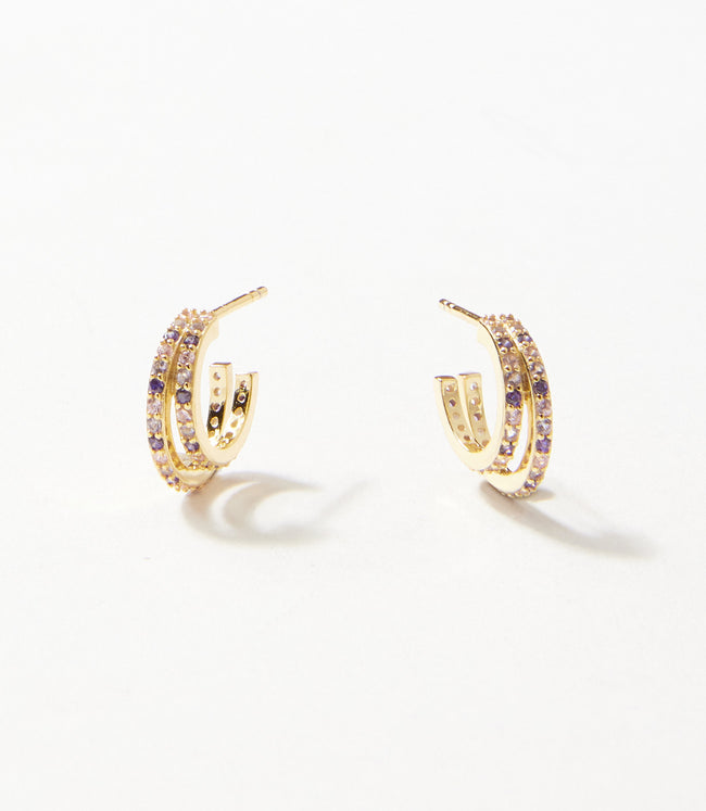 karen kane Purple Twin Huggie Earrings Karen Kane