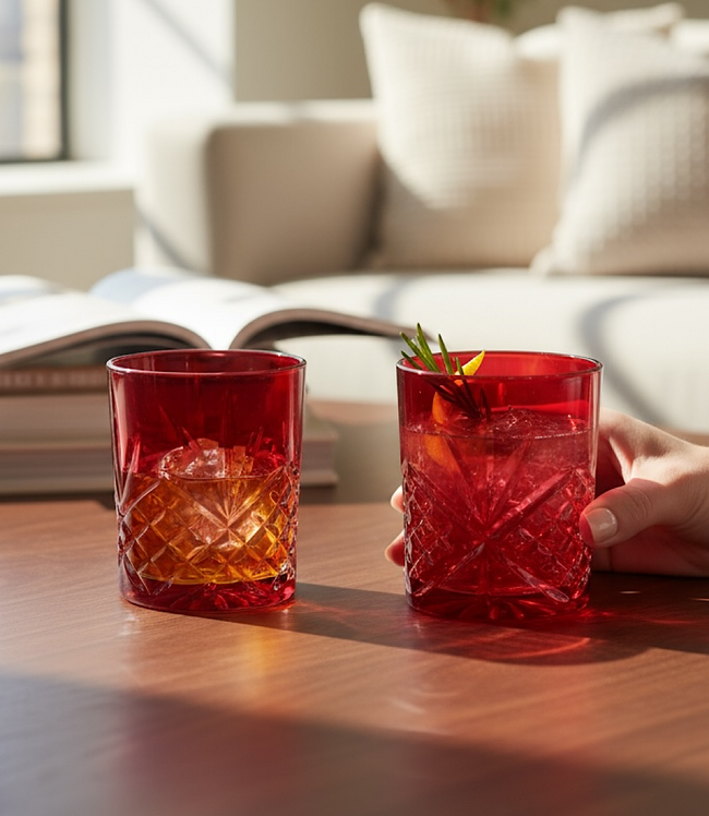 Karen Kane Red Crystal Drinking Glass Karen Kane