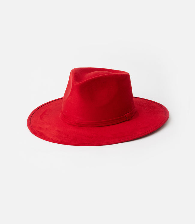 karen kane Red Vegan Suede Rancher Hat Karen Kane