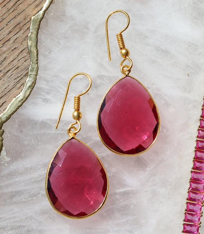 Karen Kane Ruby Ruby Quartz Earrings Karen Kane