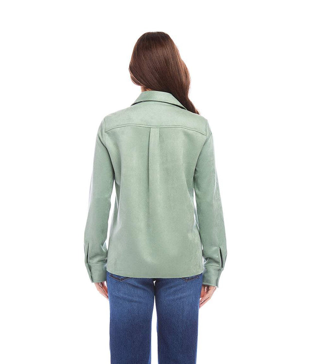 Karen Kane Sage Faux Suede Shirt Karen Kane