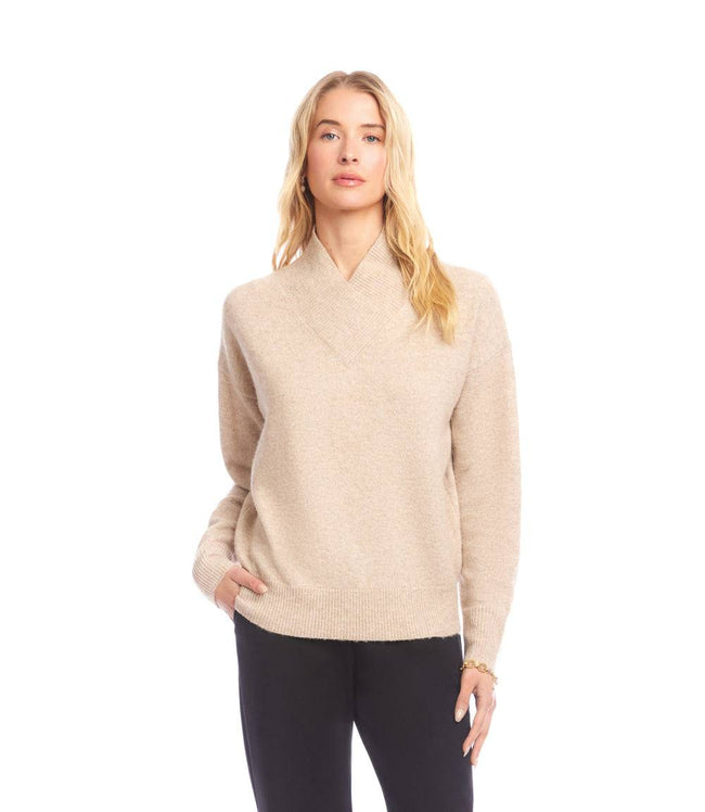 Karen Kane Sand Shawl Collar Sweater Karen Kane