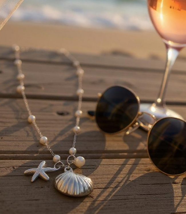 karen kane Silver Ocean Charm Necklace Karen Kane