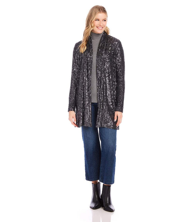 Karen Kane Smoke Sequin Duster Karen Kane