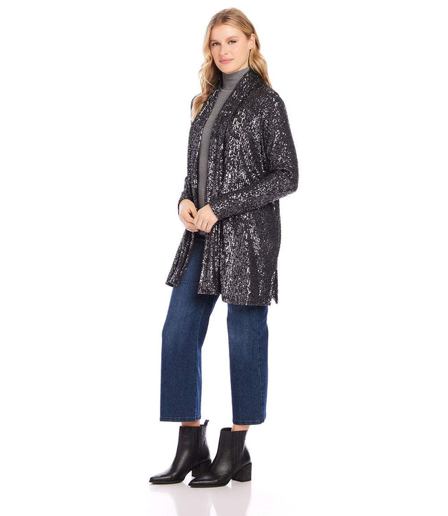 Karen Kane Smoke Sequin Duster Karen Kane
