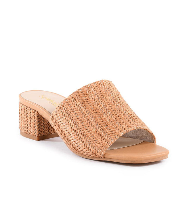 karen kane Tan Pepper Mid Heel Sandals Karen Kane