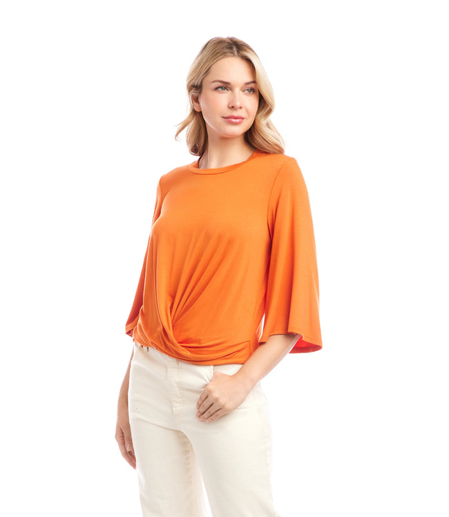 Karen Kane Tangerine Drape Front Top Karen Kane
