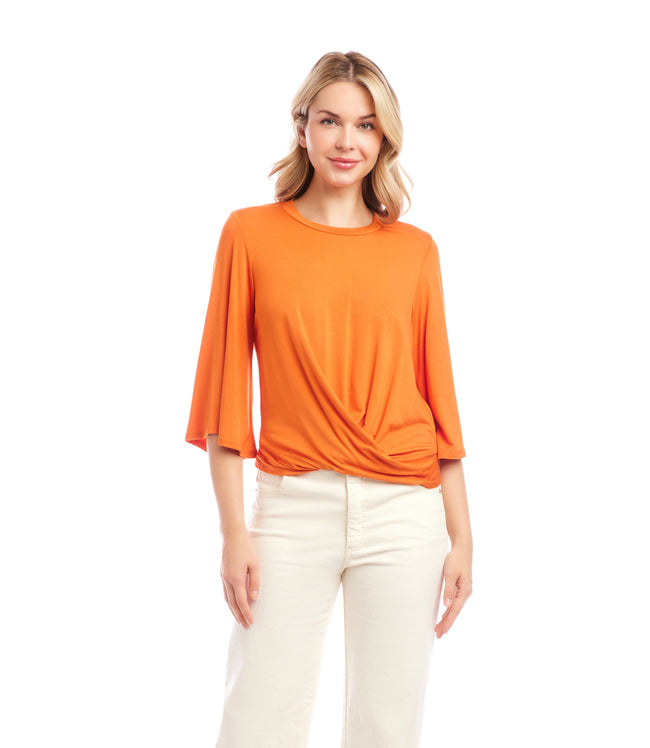 Karen Kane Tangerine Drape Front Top Karen Kane