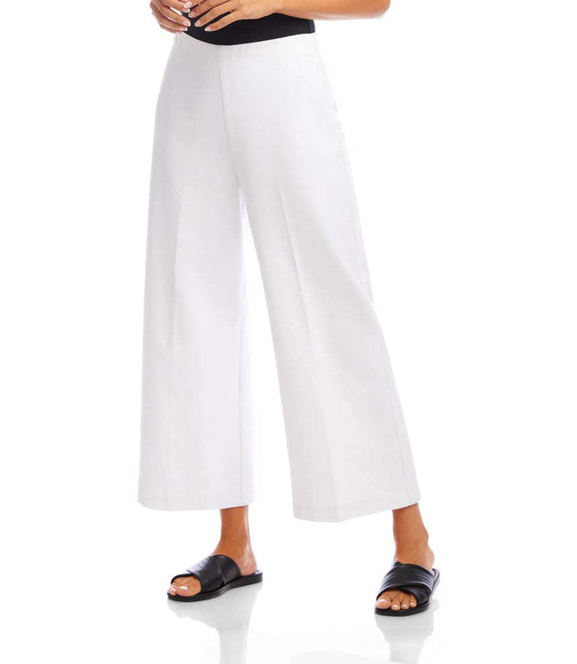 Karen Kane White Cropped Wide-Leg Pants Karen Kane