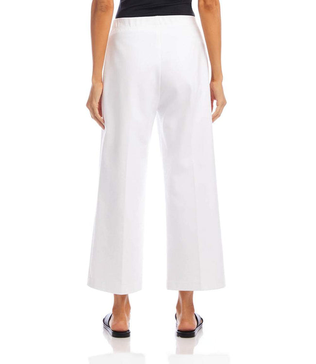 Karen Kane White Cropped Wide-Leg Pants Karen Kane