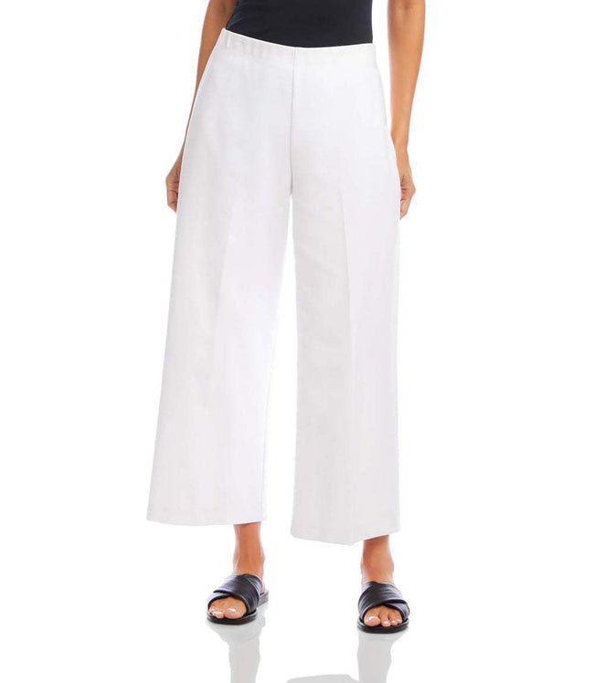 karen kane White Cropped Wide-Leg Pants Karen Kane