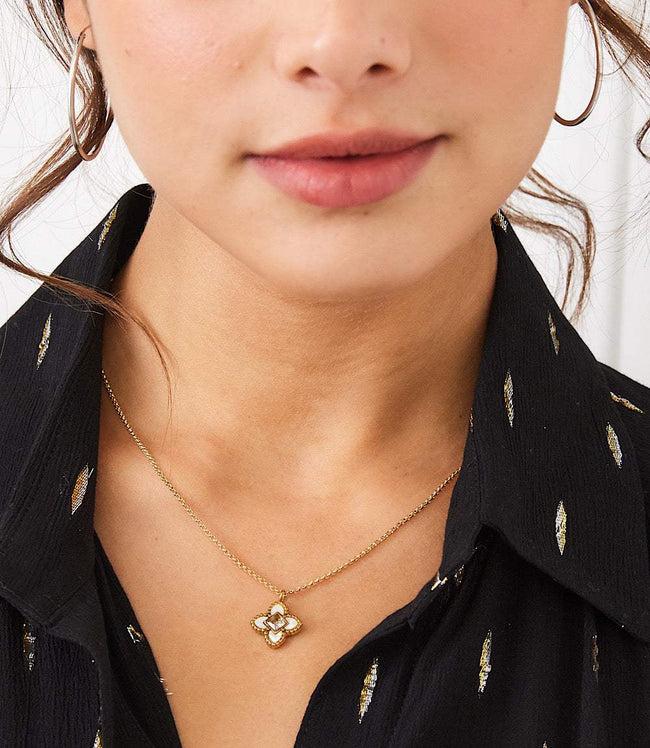 Karen Kane White Diamond Lotus Necklace Karen Kane