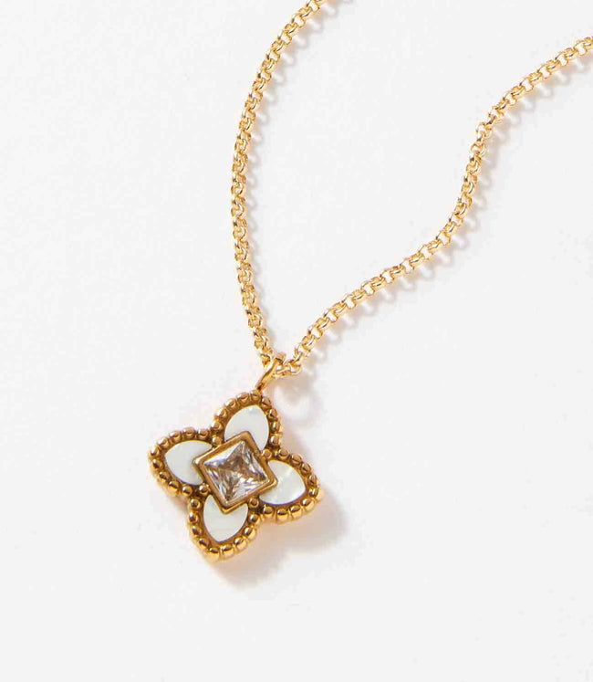 Karen Kane White Diamond Lotus Necklace Karen Kane