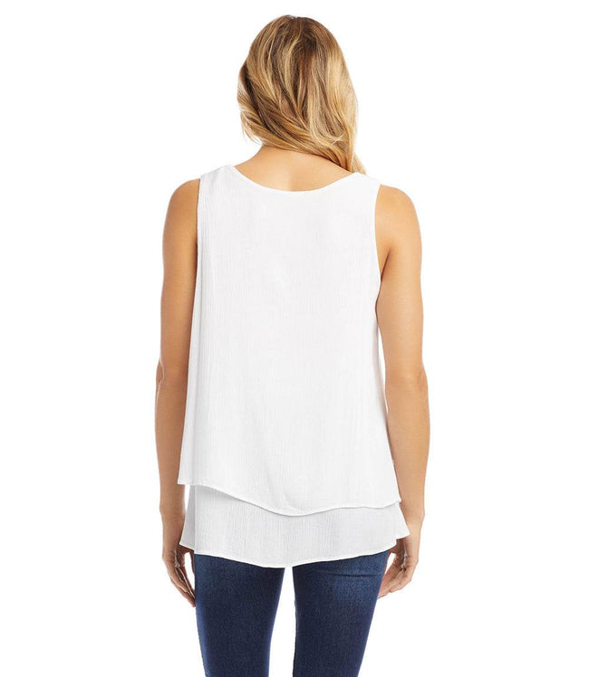 Karen Kane White Layered Tank Karen Kane
