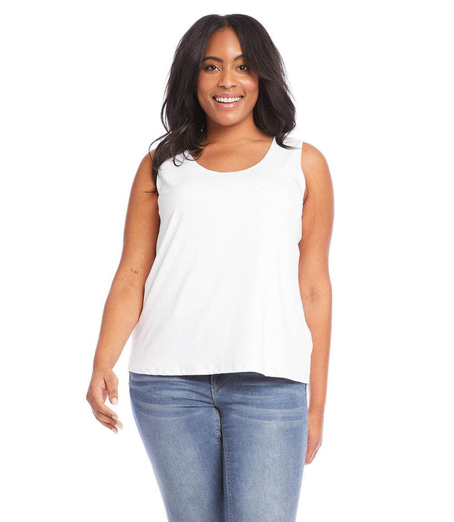 karen kane White Plus Size Scoop Tank Karen Kane