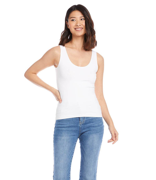 Karen Kane White Scoop Tank Karen Kane