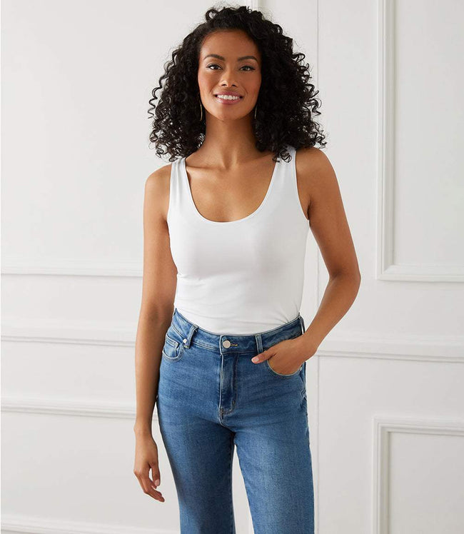 karen kane White Scoop Tank Karen Kane