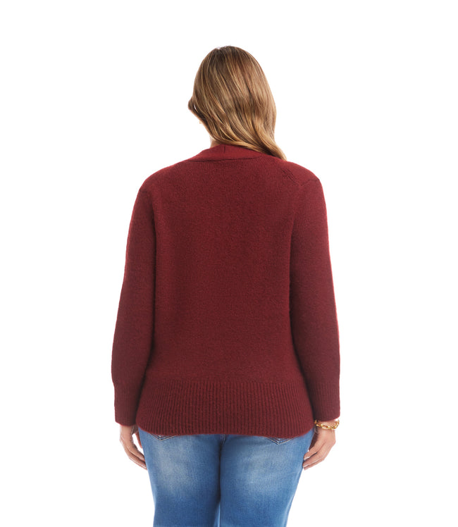 Karen Kane Wine Plus Size Wrap Sweater Karen Kane