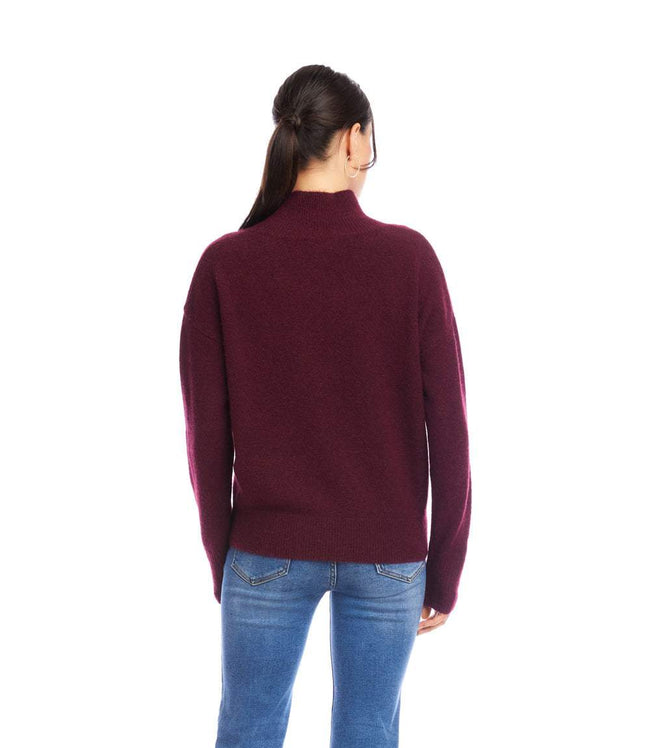 Karen Kane Wine Shawl Collar Sweater Karen Kane