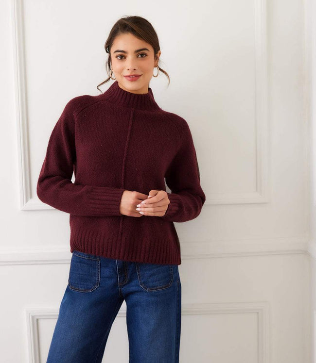 karen kane Wine Turtleneck Sweater Karen Kane