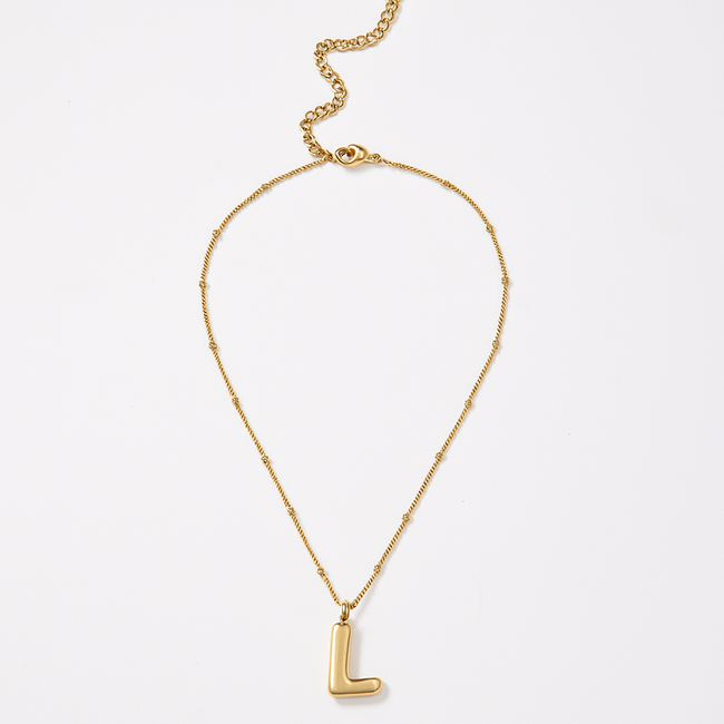 Karen Kane L Gold Bubble Letter Charm Necklace Karen Kane